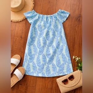 Vineyard Vines Off Shoulder Tropical Linen Blend Dress XS